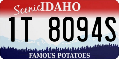 ID license plate 1T8094S