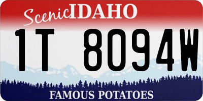 ID license plate 1T8094W