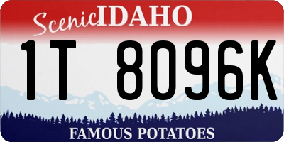 ID license plate 1T8096K