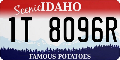 ID license plate 1T8096R