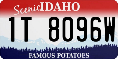 ID license plate 1T8096W