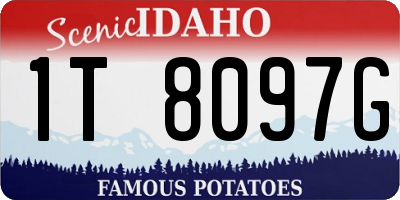 ID license plate 1T8097G