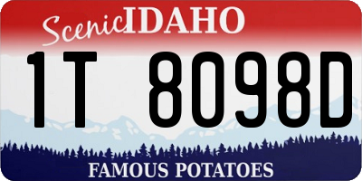 ID license plate 1T8098D