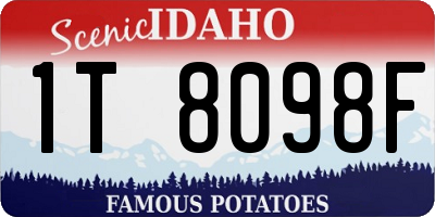 ID license plate 1T8098F