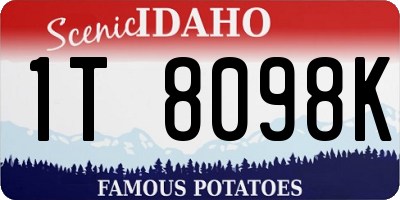 ID license plate 1T8098K