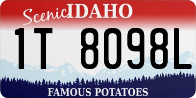 ID license plate 1T8098L