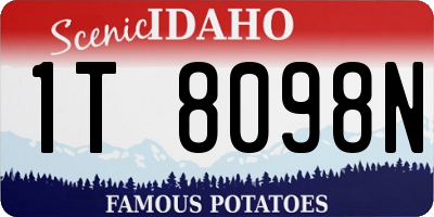 ID license plate 1T8098N