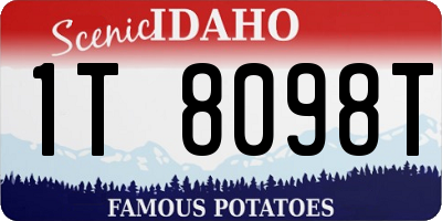 ID license plate 1T8098T