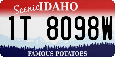 ID license plate 1T8098W