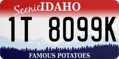 ID license plate 1T8099K