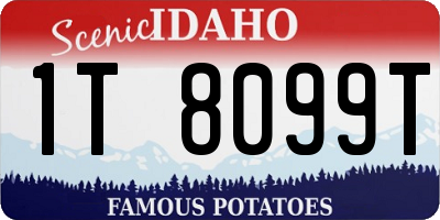 ID license plate 1T8099T