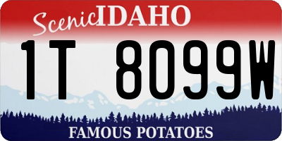ID license plate 1T8099W