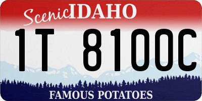 ID license plate 1T8100C