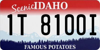 ID license plate 1T8100I