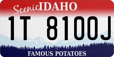 ID license plate 1T8100J
