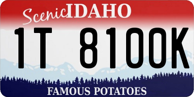 ID license plate 1T8100K