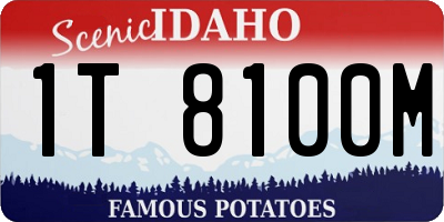 ID license plate 1T8100M