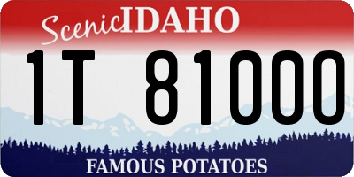 ID license plate 1T8100O