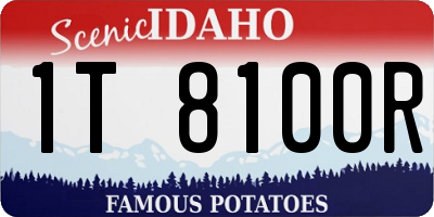 ID license plate 1T8100R