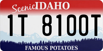 ID license plate 1T8100T