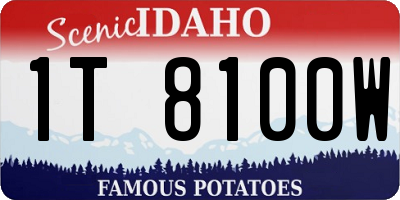 ID license plate 1T8100W