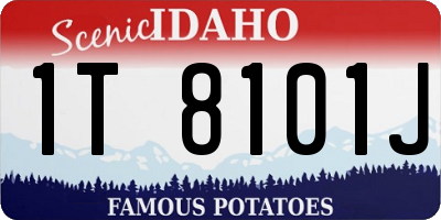 ID license plate 1T8101J