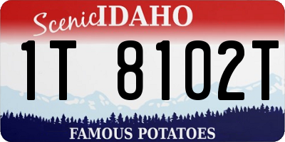 ID license plate 1T8102T