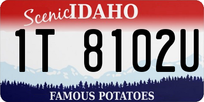ID license plate 1T8102U
