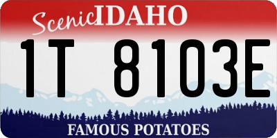 ID license plate 1T8103E