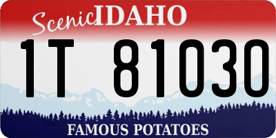 ID license plate 1T8103O
