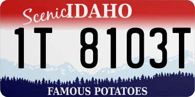 ID license plate 1T8103T