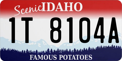 ID license plate 1T8104A