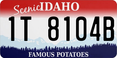 ID license plate 1T8104B