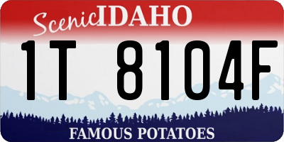 ID license plate 1T8104F