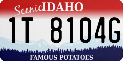 ID license plate 1T8104G