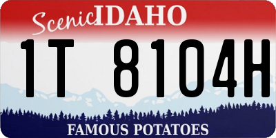 ID license plate 1T8104H
