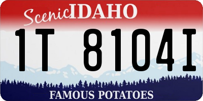 ID license plate 1T8104I