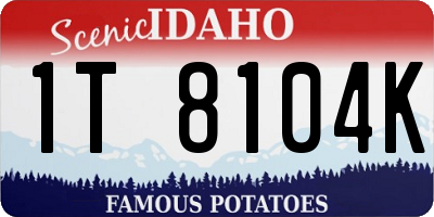 ID license plate 1T8104K