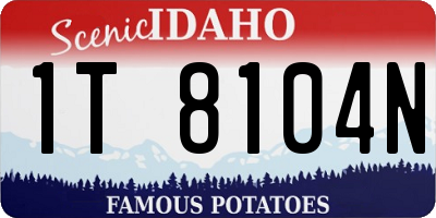 ID license plate 1T8104N