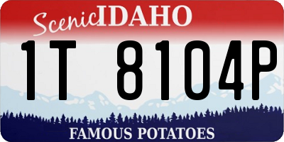 ID license plate 1T8104P