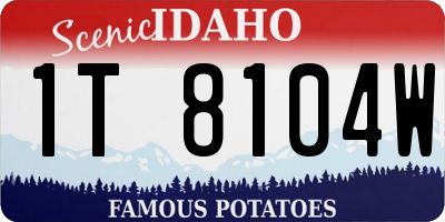 ID license plate 1T8104W