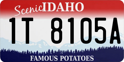 ID license plate 1T8105A