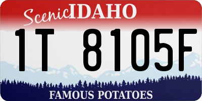 ID license plate 1T8105F