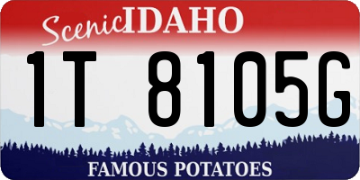 ID license plate 1T8105G