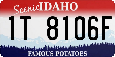 ID license plate 1T8106F