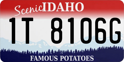 ID license plate 1T8106G