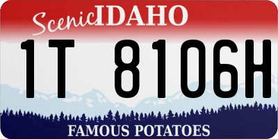 ID license plate 1T8106H