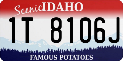 ID license plate 1T8106J