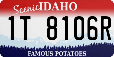 ID license plate 1T8106R