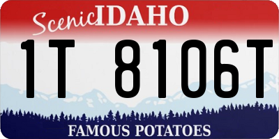 ID license plate 1T8106T